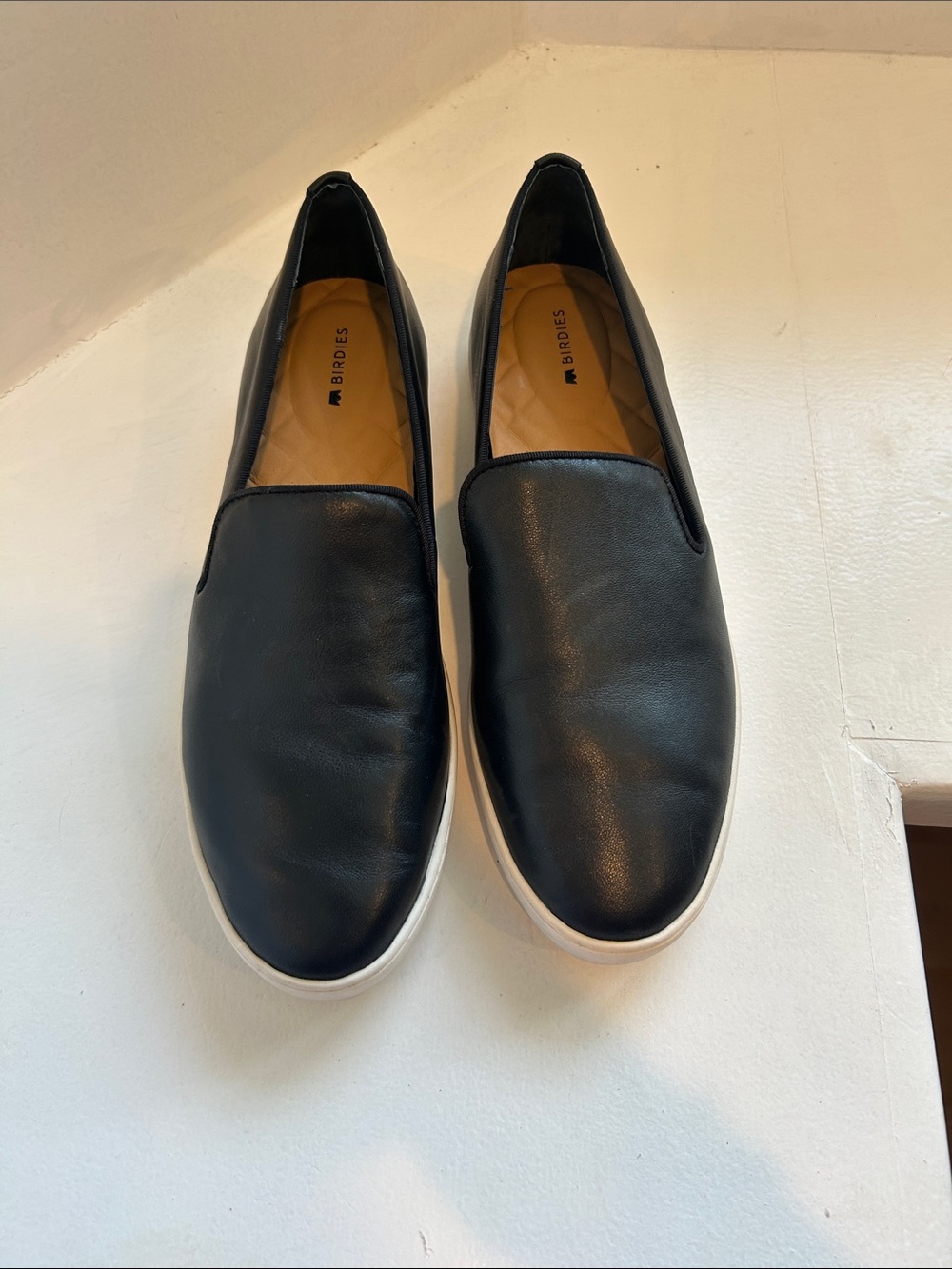 Birdies The Swift black Leather Slip-On Loafers women’s size 9